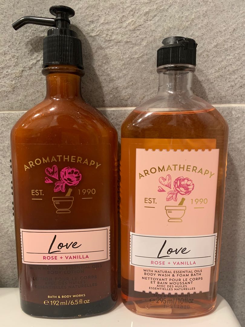 Bath And Body Works Rose Vanilla Body Wash And Lotion Set 美容＆化妝品 沐浴＆身體護理 沐浴及身體護理 身體護理 