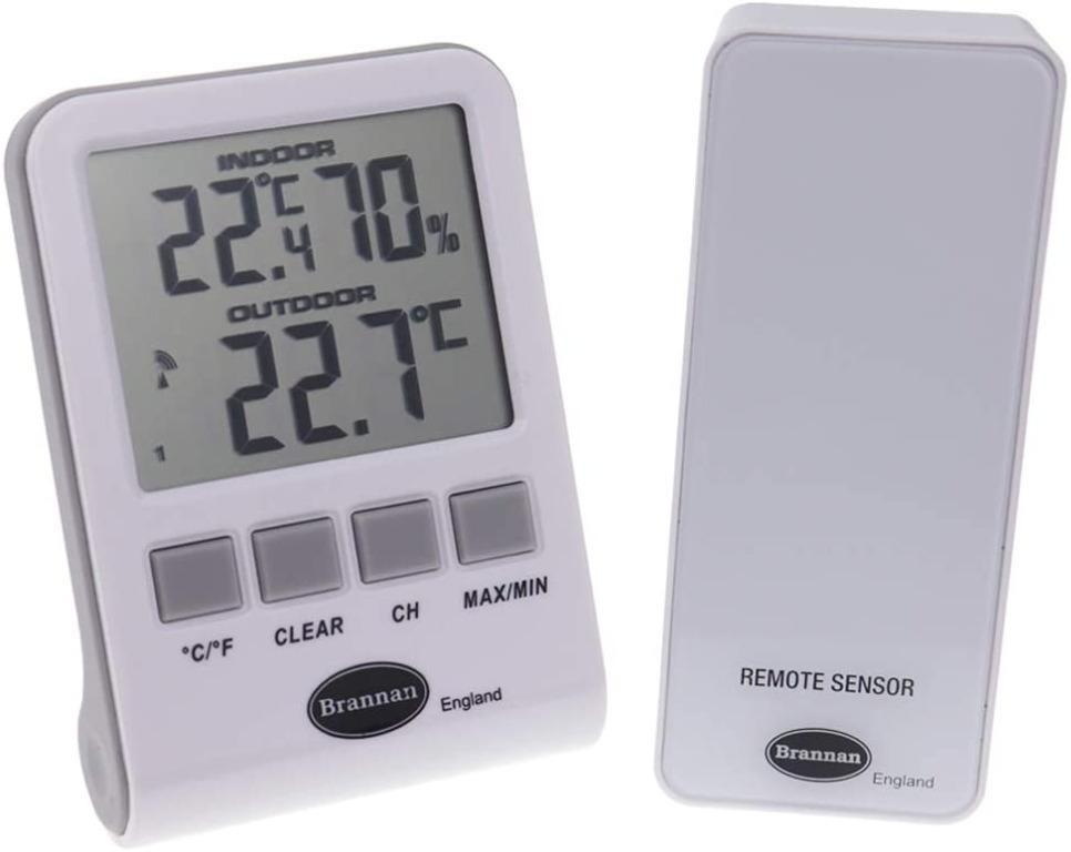 Brannan Wireless Max Min Thermometer and Humidity Meter Indoor Outdoor ...