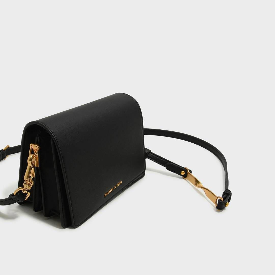 Charles and keith asymmetric front flap bag best sale
