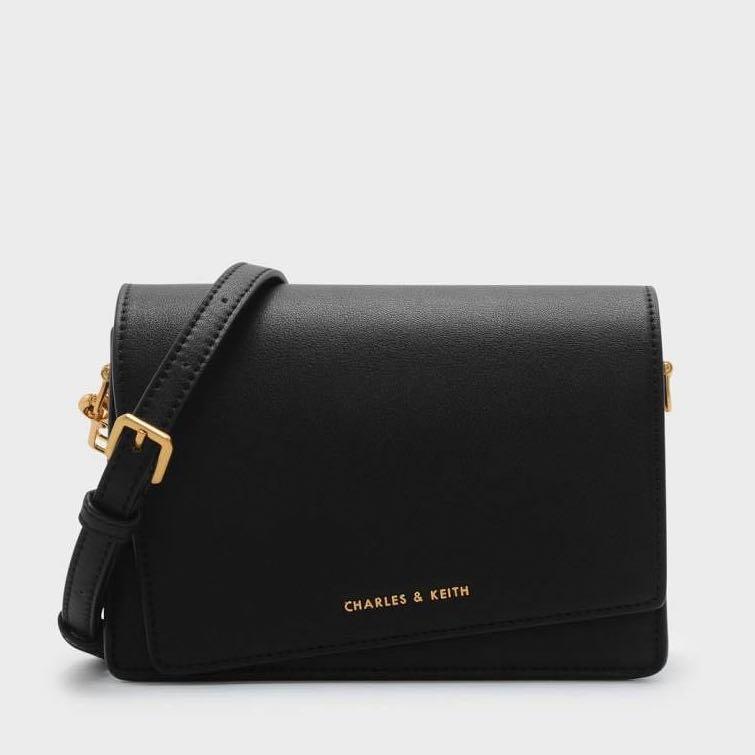 Charles & keith asymmetric front flap bag hotsell