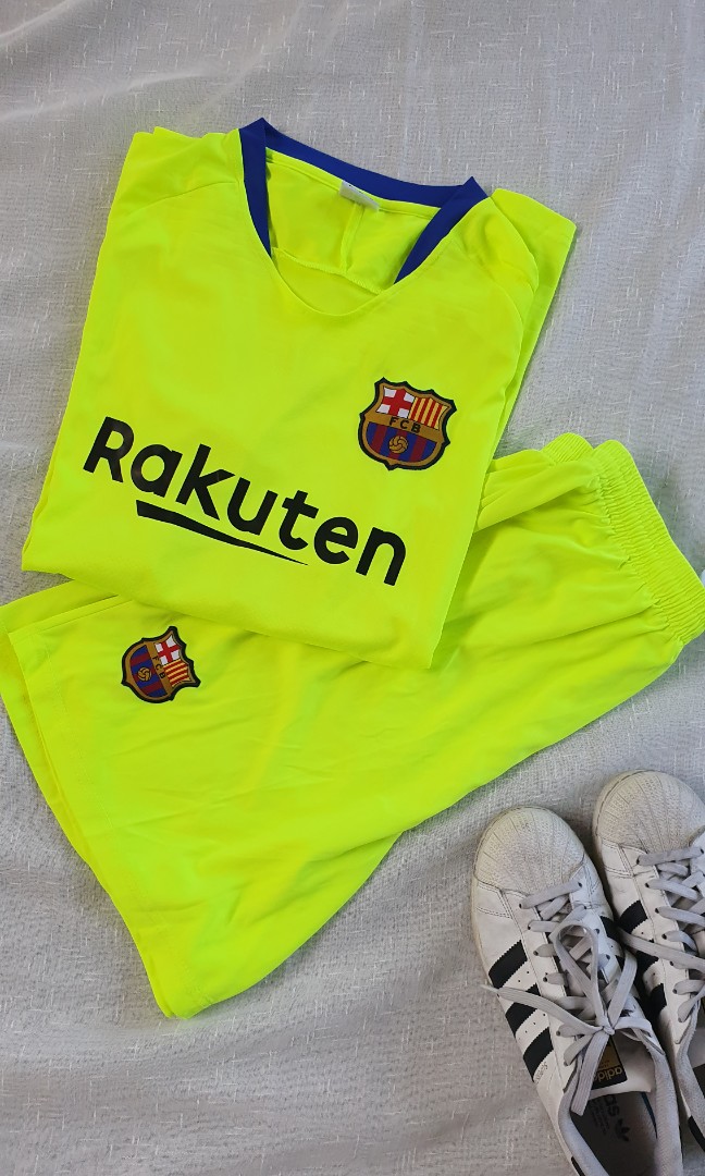 Barcelona neon green online jersey