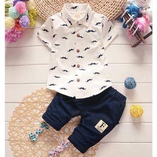 FREE DELIVERY : Baby Kids Newborn Boy Clothing Set Cotton Polo T-shirt Tops+Pants Pattern Outfit