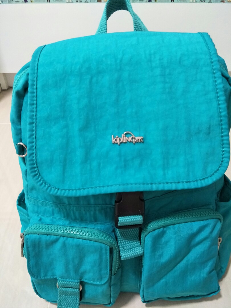 Green/ Turquoise Kipling Backpack, Women's Fashion, Bags & Wallets ...