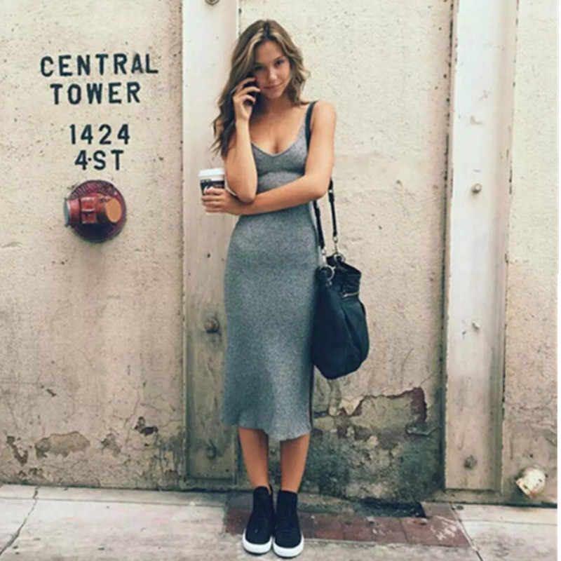grey ribbed maxi dress