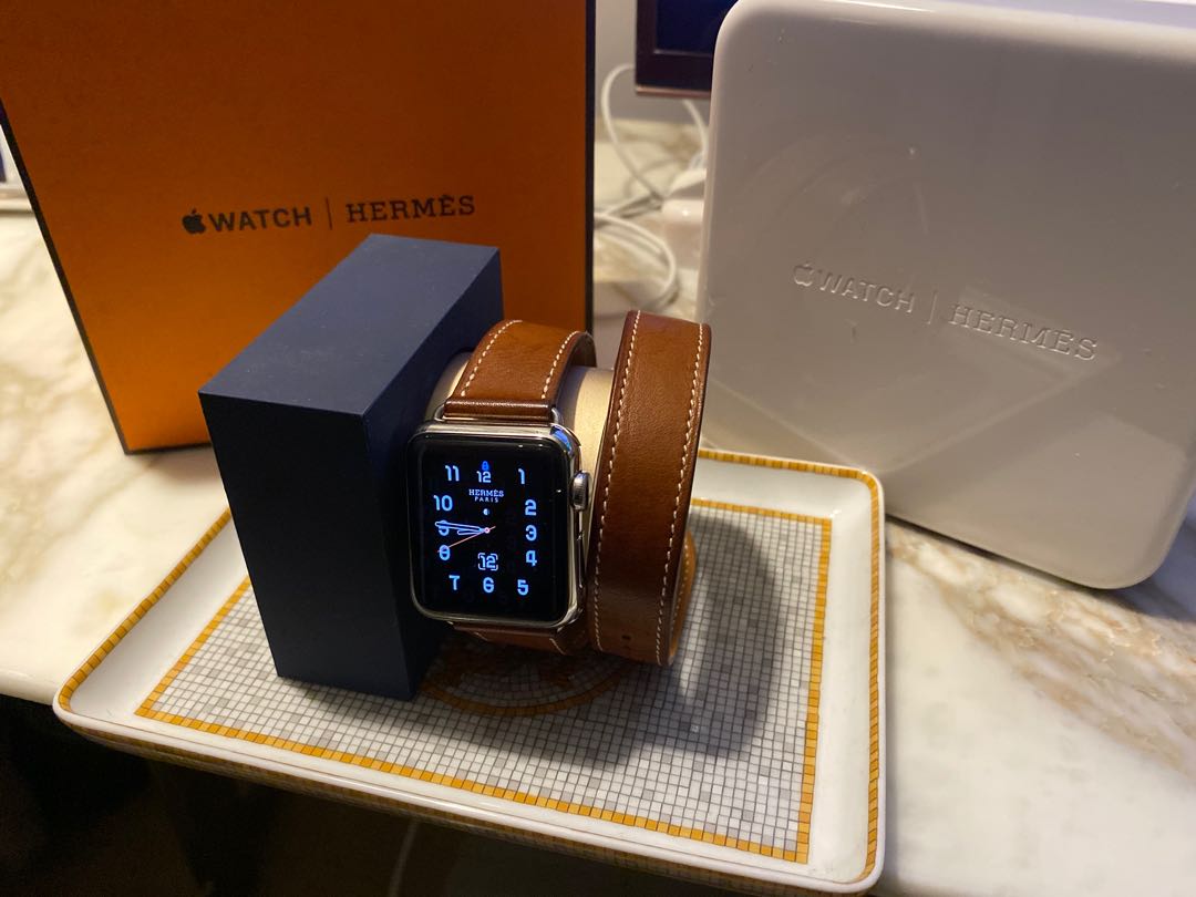 Band Apple Watch Hermes Double Tour 40 mm Attelage Pink - The Lux