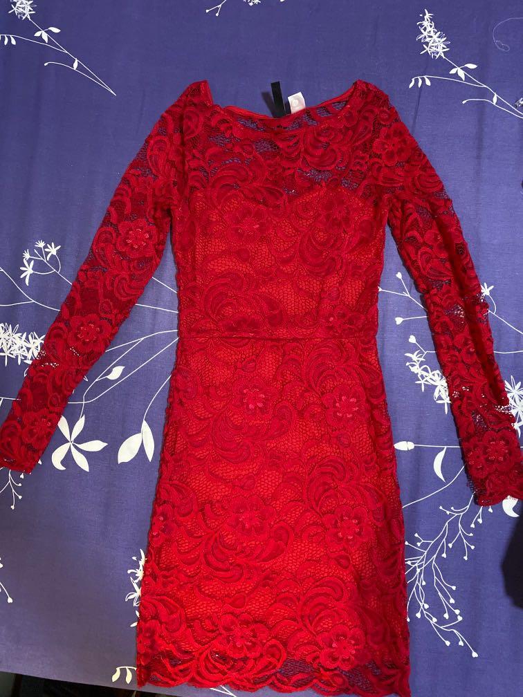 H M Red Lace Dress