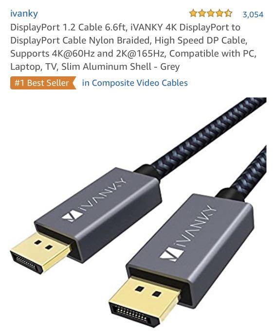 iVANKY DisplayPort 2.1 Cable (3.3')