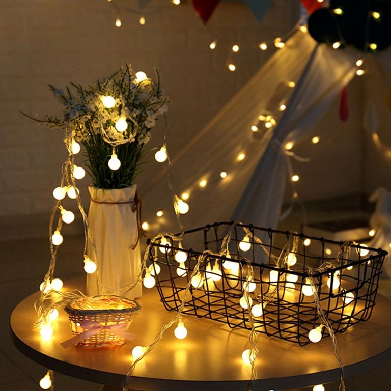 Led Fairy Lights Globe String Ball Warm White Wedding Xmas