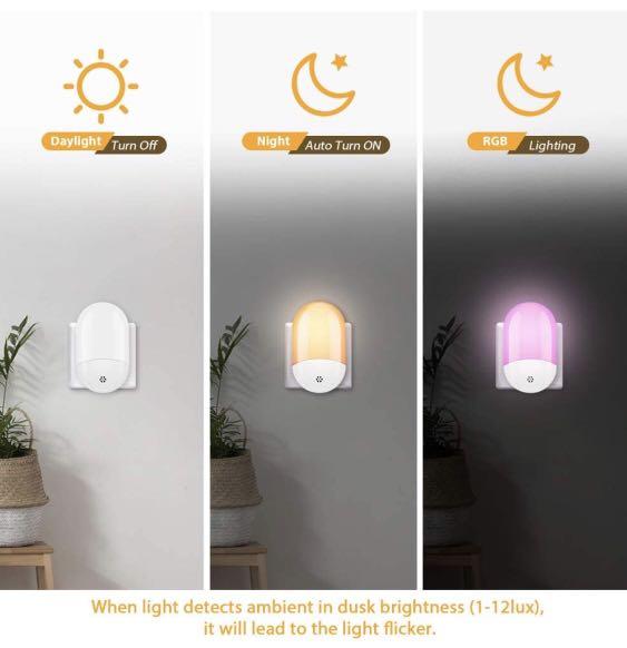 LED Night Light Plug in Remote RGB Color Changing Pluginto Wall