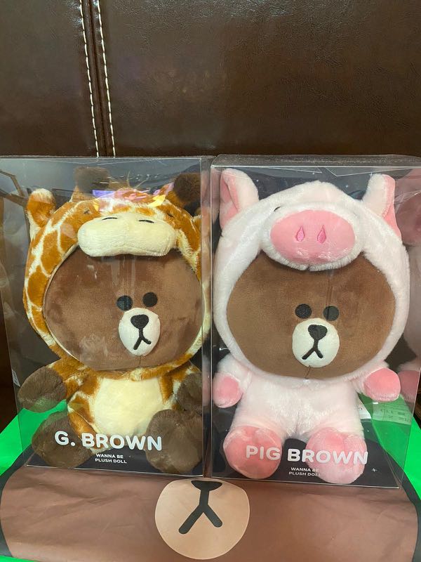 Line friends Brown 公仔, 興趣及遊戲, 玩具 & 遊戲類 - Carousell