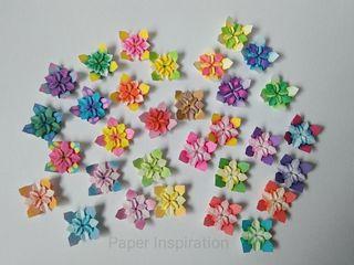 Mini origami hydrangea embellishments