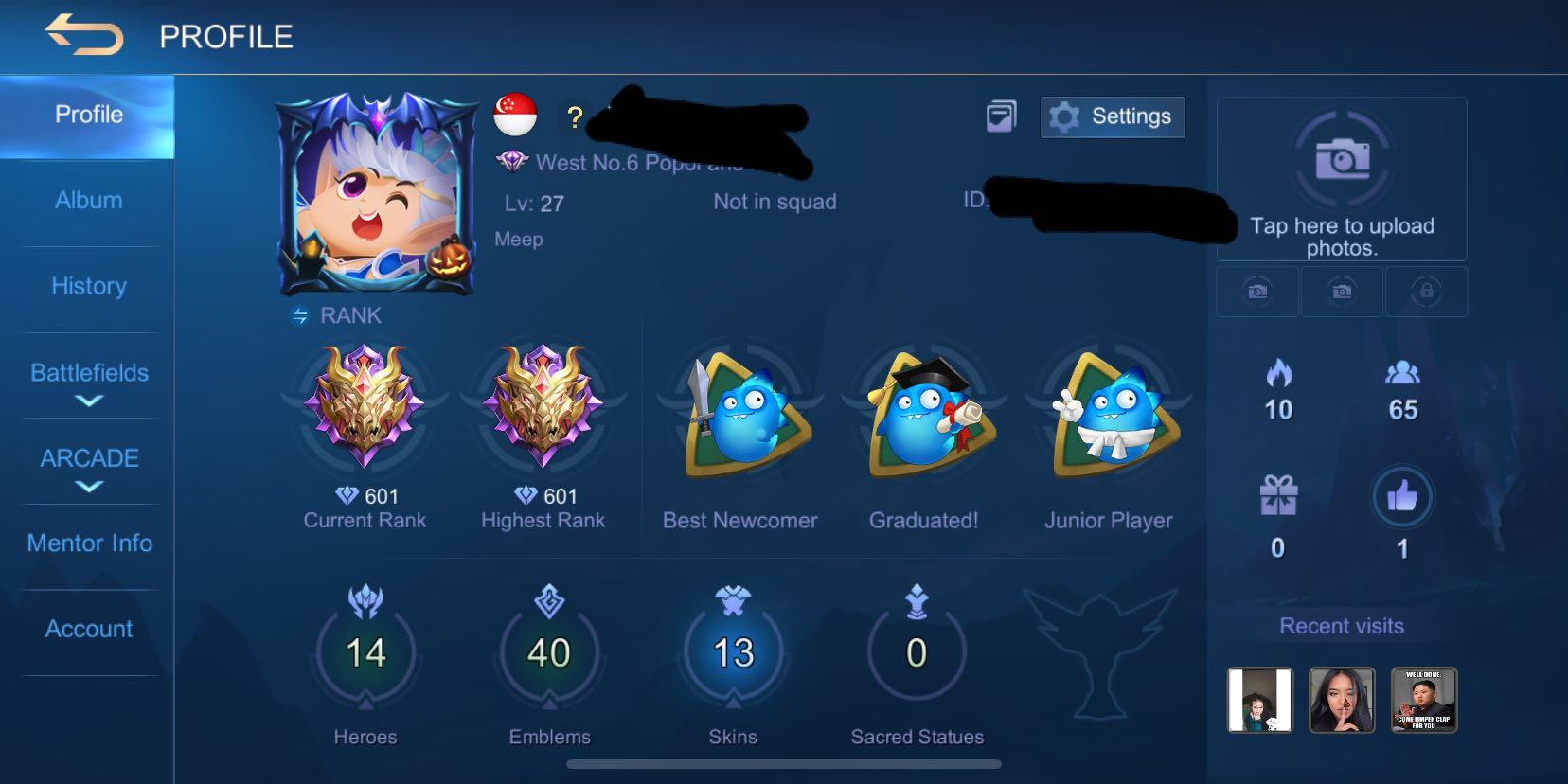 Mythic Glory Mobile Legends Account Toys Games Video Gaming Others On Carousell