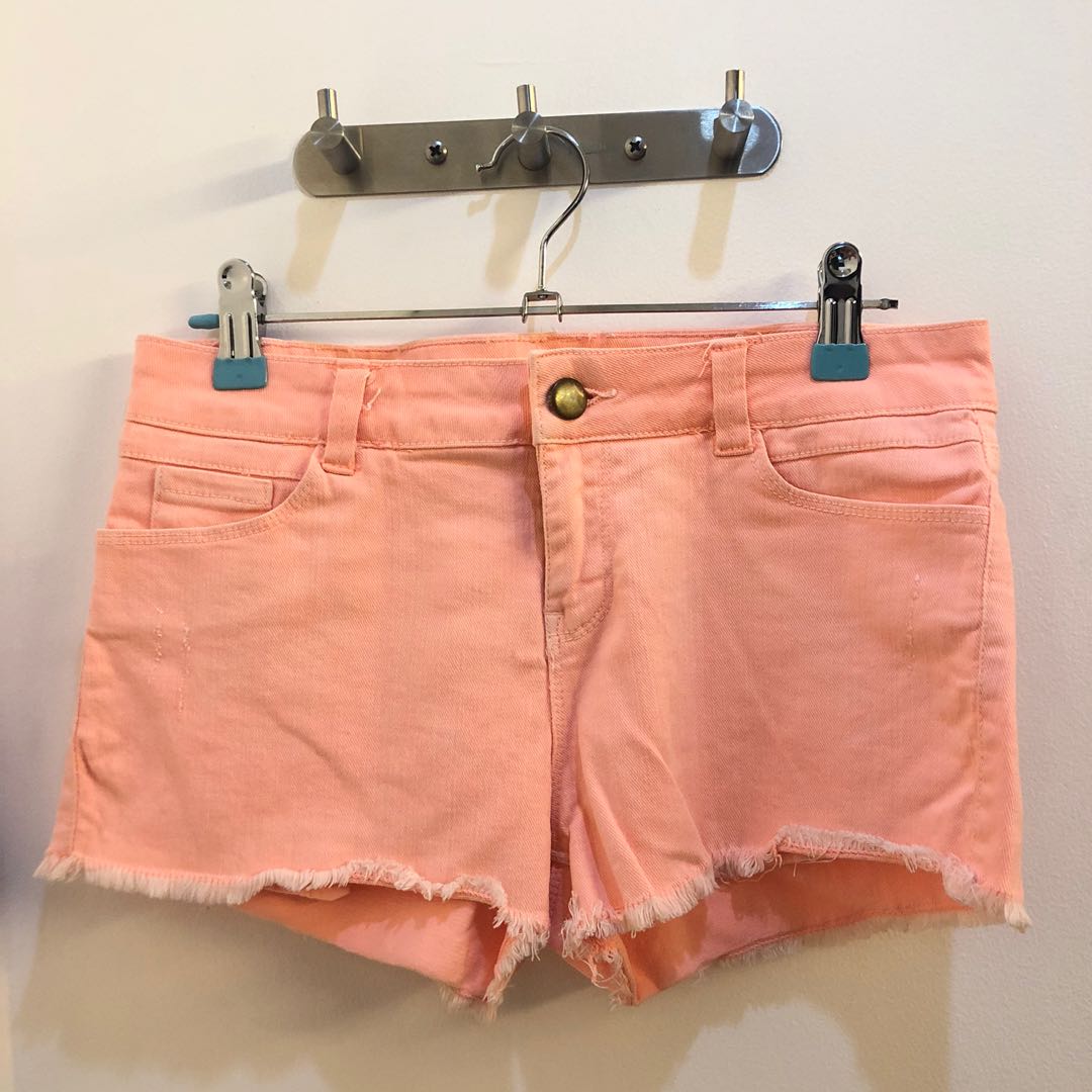 Orange jean shorts Clearance