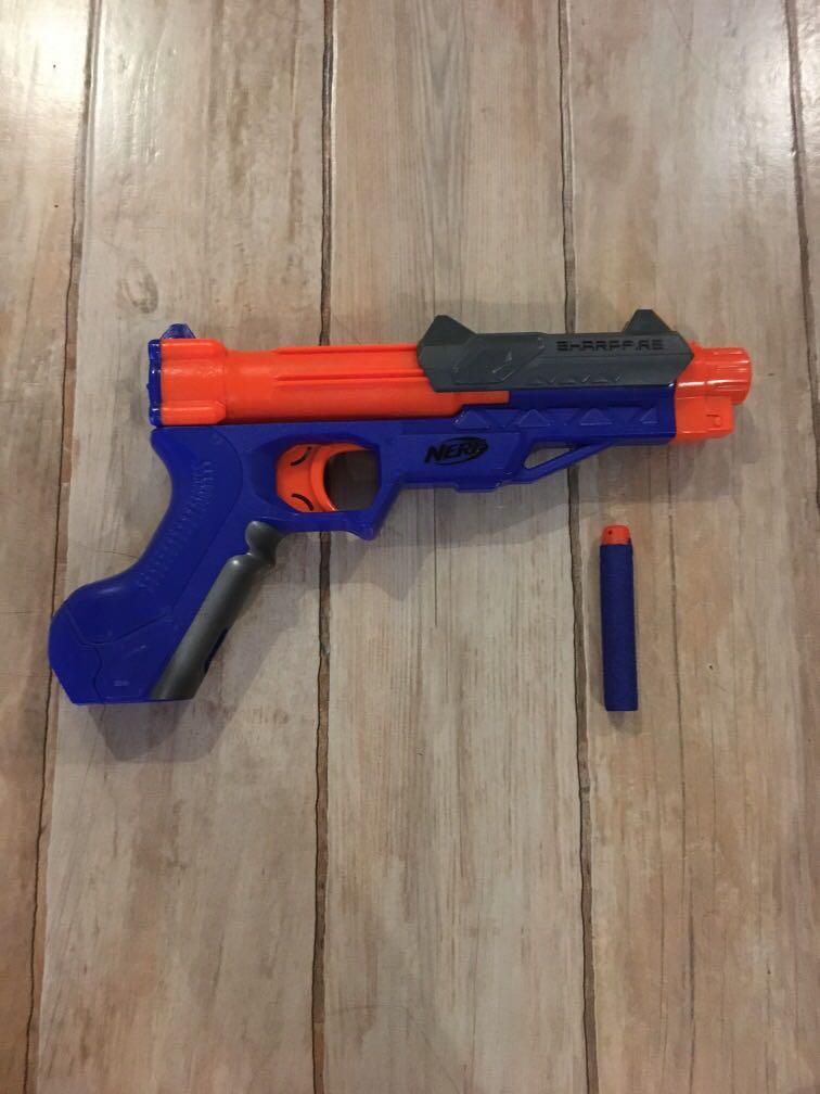 Nerf sharp fire (Category: Action & Battle Toys) located in Pasig City. Submitted by kertnoy (Listing ID 1013030124, Image 1). Description: -No scratches -nakadisplay lang - 1 dart -payment via BDO -shiiping will be shouldered by buyer bia grab or lalamove.