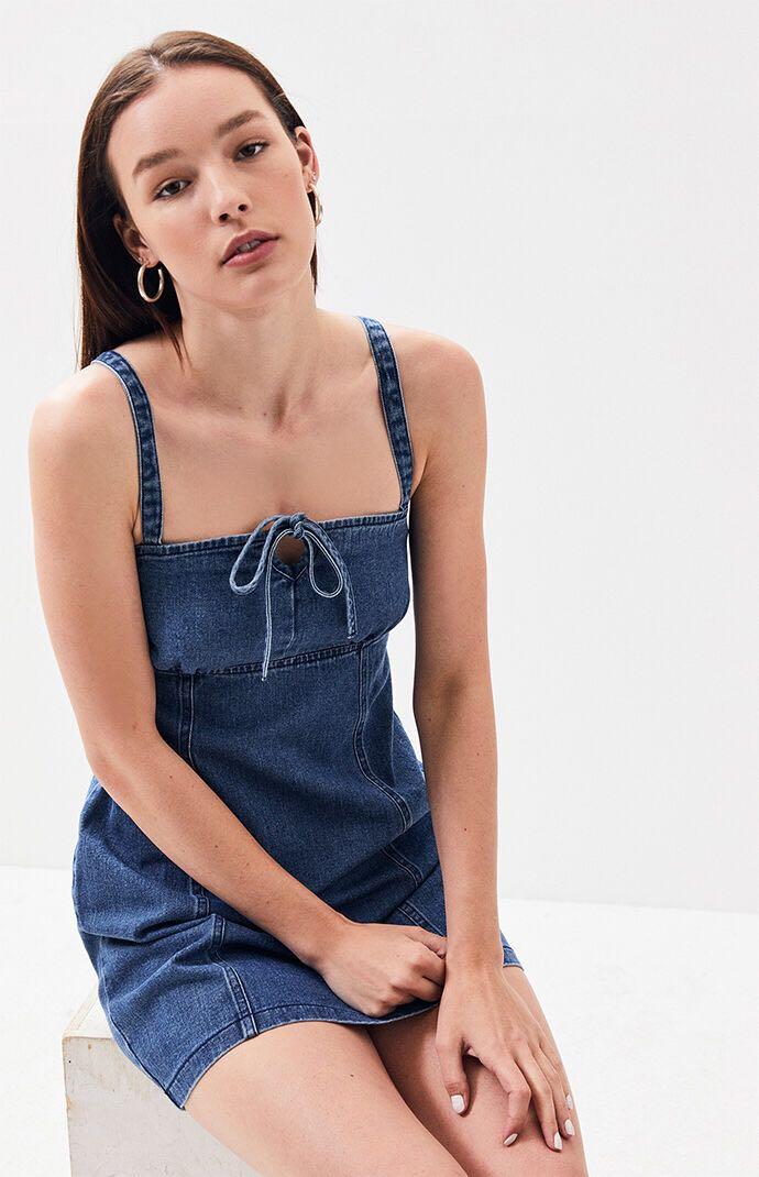 Pacsun Keyhole Denim Dress, Women's 