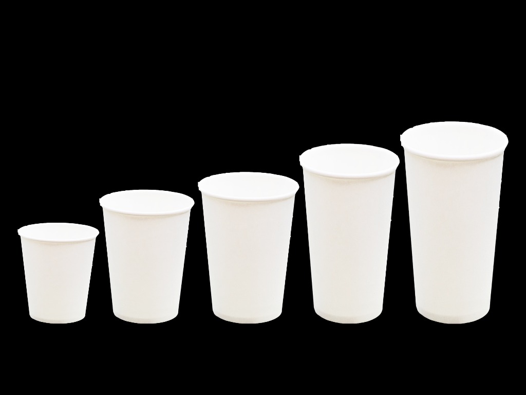 Plain white paper cups top