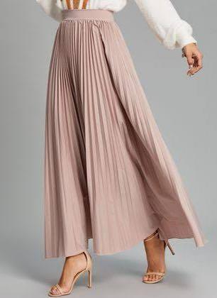 PLT pink pleated skirt satin Women s Fashion Bottoms Skirts on