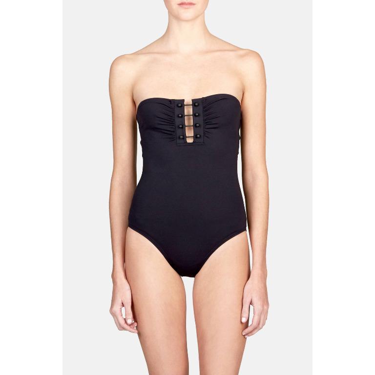 Proenza Schouler Barbell Bandeau One Piece Swimsuit in Lavender