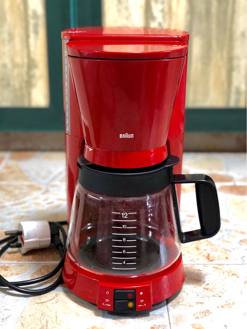 Red Braun Coffee Maker (Type 3096), TV & Home Appliances, Kitchen