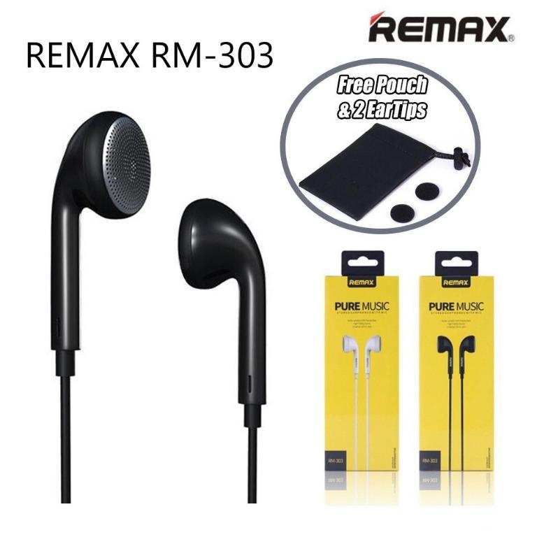 Remax RM 303 Music Stereo Headphone Earphones Earbuds