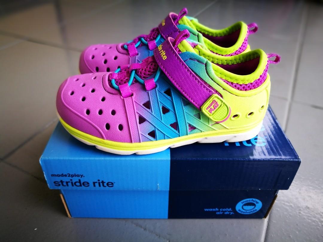 Like New Stride Rite Made 2 Play Phibian Magenta Multi Color Girls