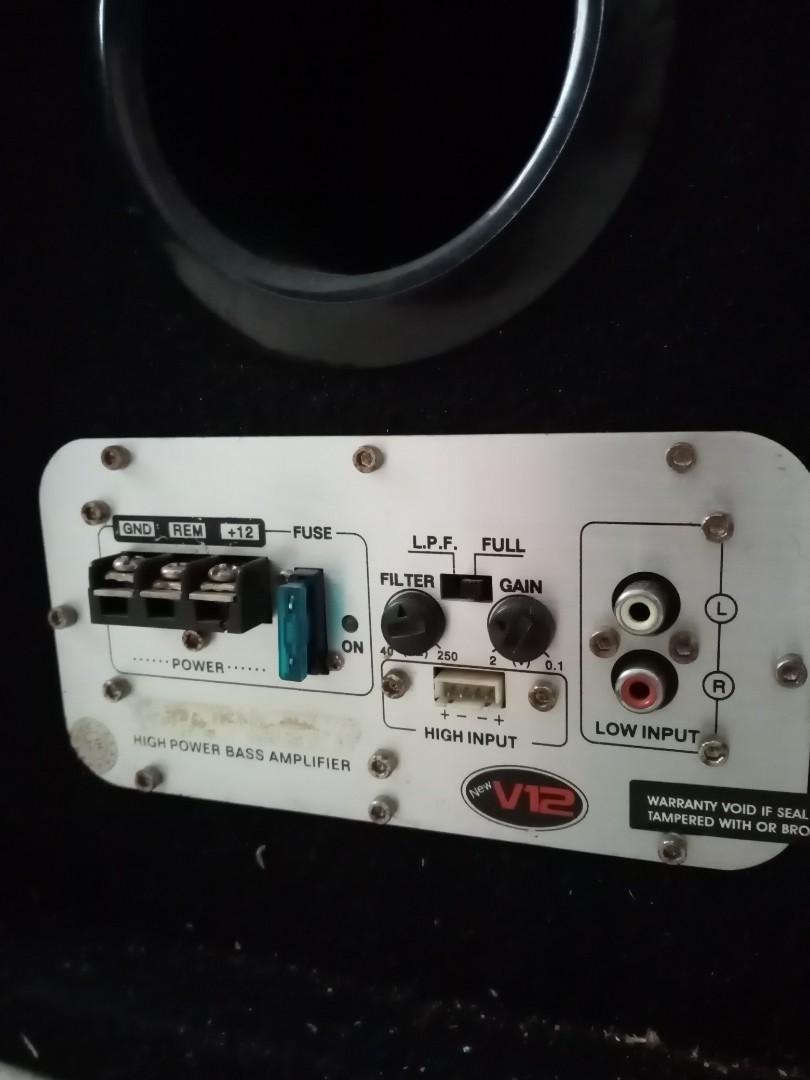 V12 subwoofer built in amplifier clearance