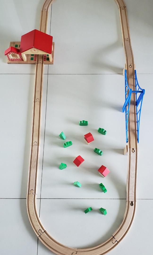 used wooden train tracks
