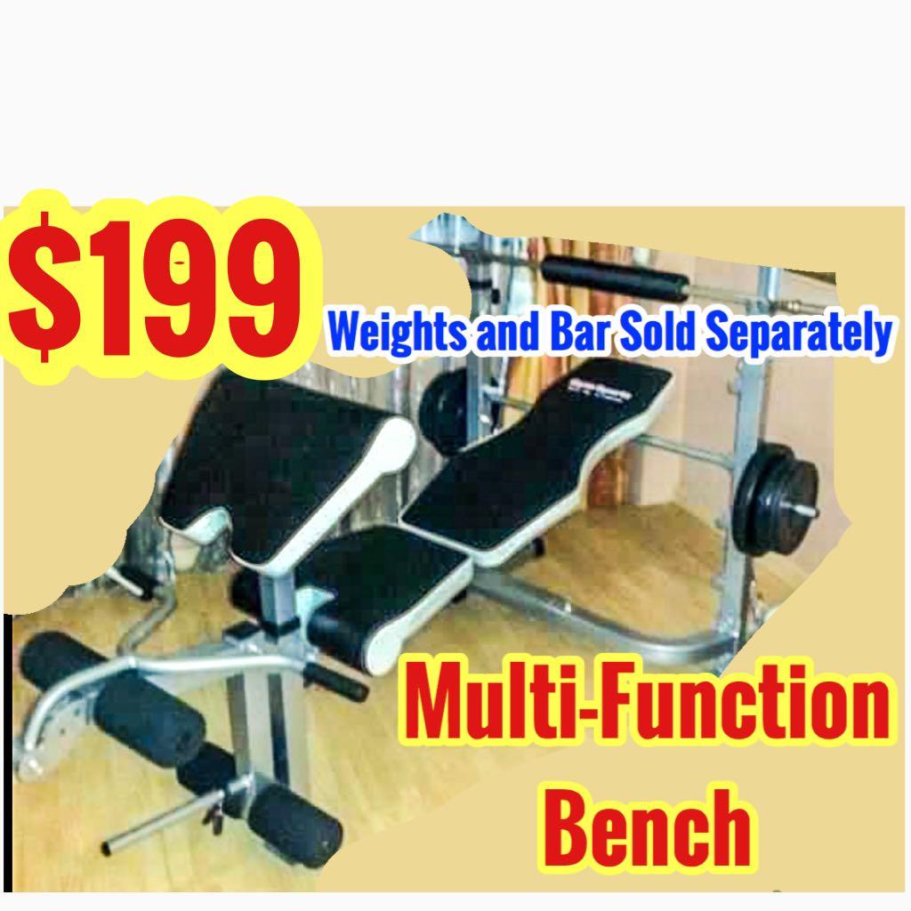 Workout Benches Aibi Foldable Bench Press Rubberised Weight / Chrome Plates / Hex dumbbell