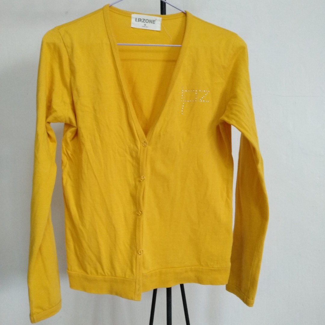 Yellow Cardigan, Women's Fashion, Coats, Jackets and Outerwear on Carousell