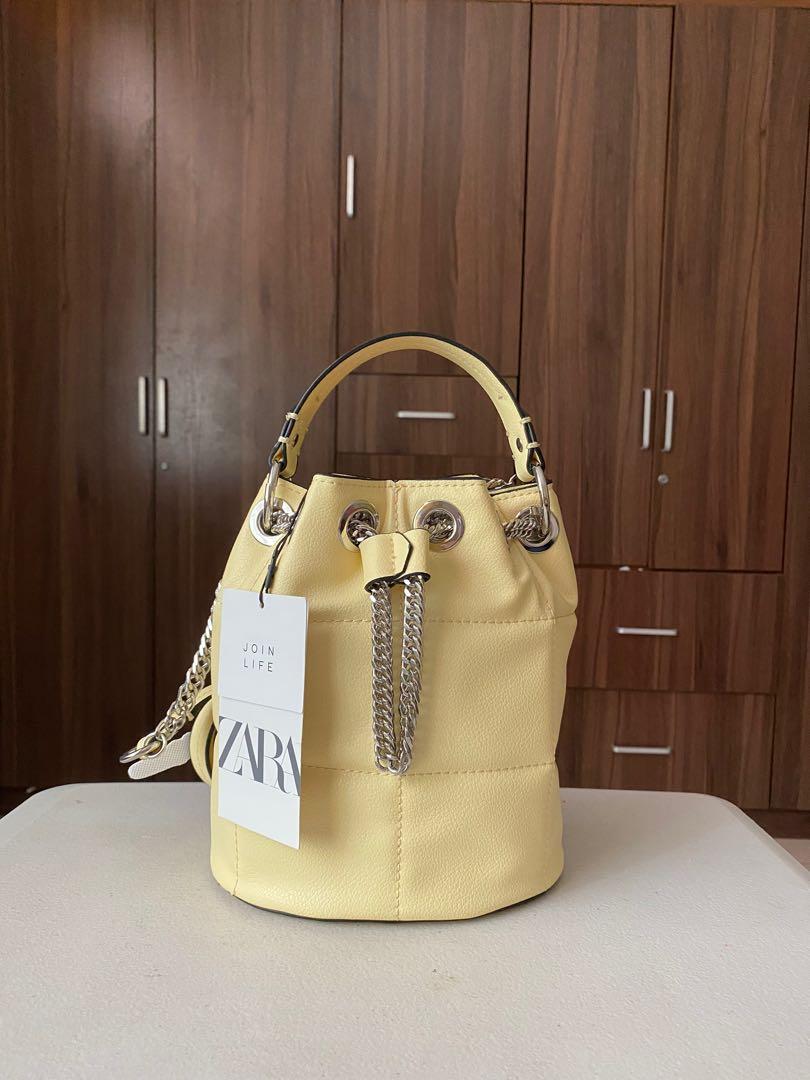 ZARA yellow bucket bag Women s Fashion Bags Wallets Beach Bags on Carousell