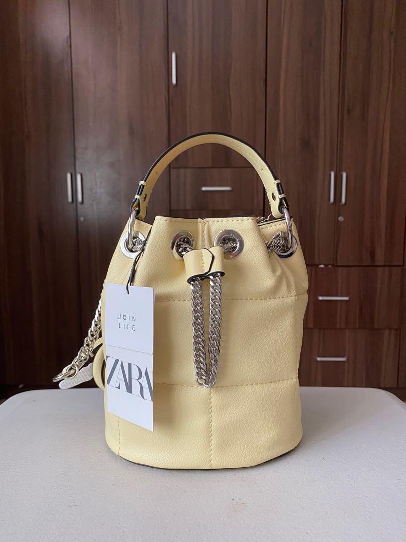 Zara yellow bucket best sale bag