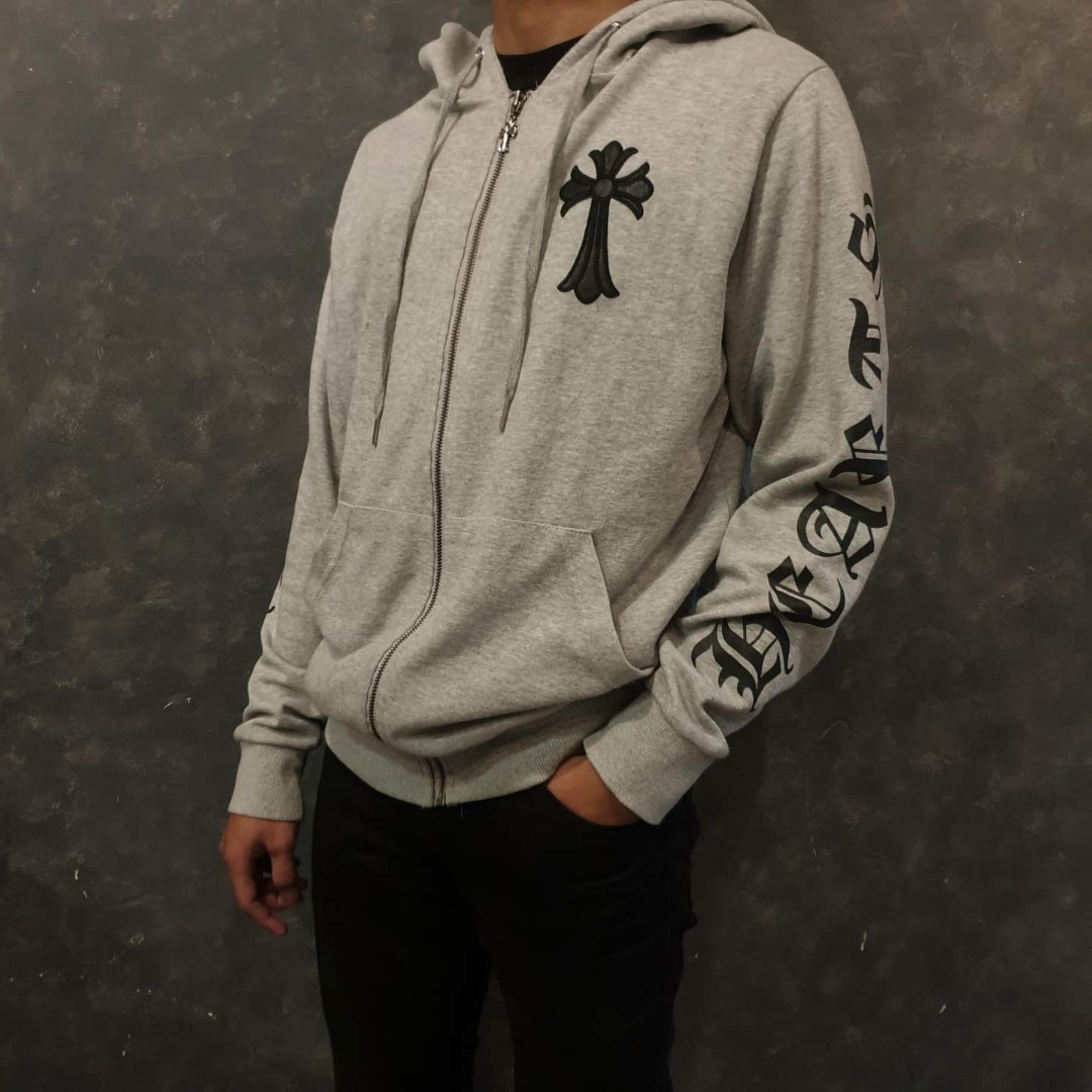 Zip Hoodie Chrome Hearts Fesyen Pria Pakaian Baju Luaran Di Carousell
