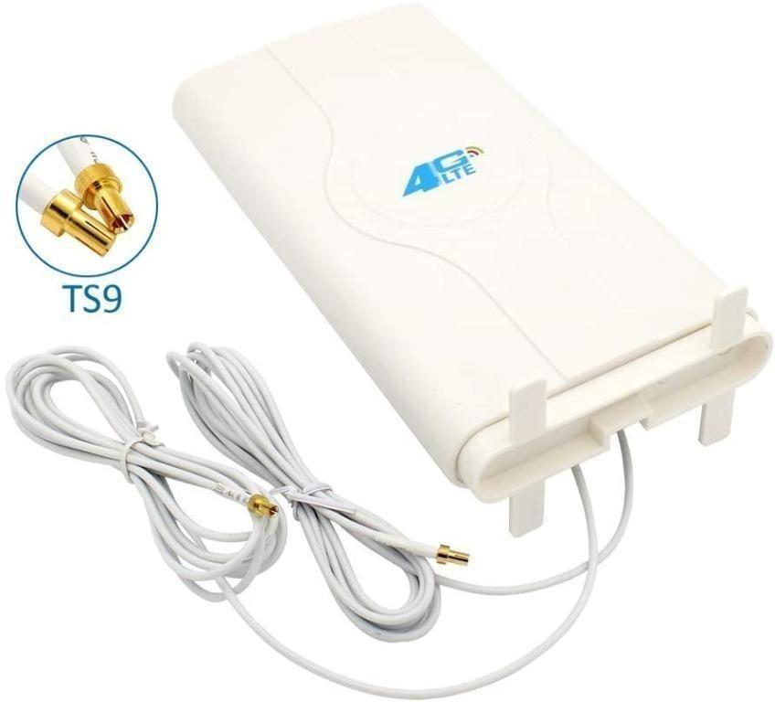 4G LTE External Panel TS9 Antenna,4G LTE MIMO Antenna 700-2600Mhz with 2-  TS9 Male Connector Booster Panel Antenna with 2 Meters Cable 88dBi,  Electronics, Others on Carousell