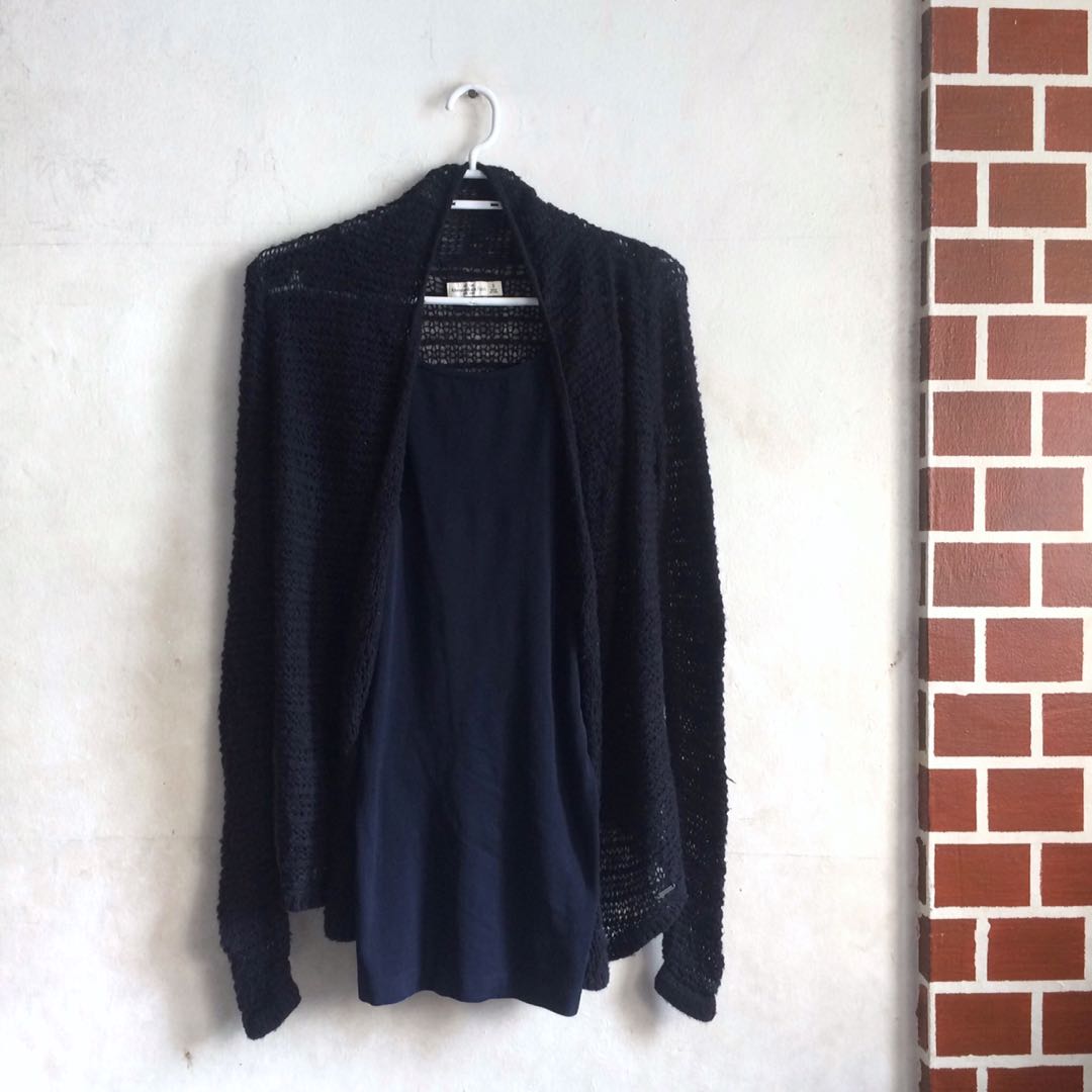 abercrombie black cardigan