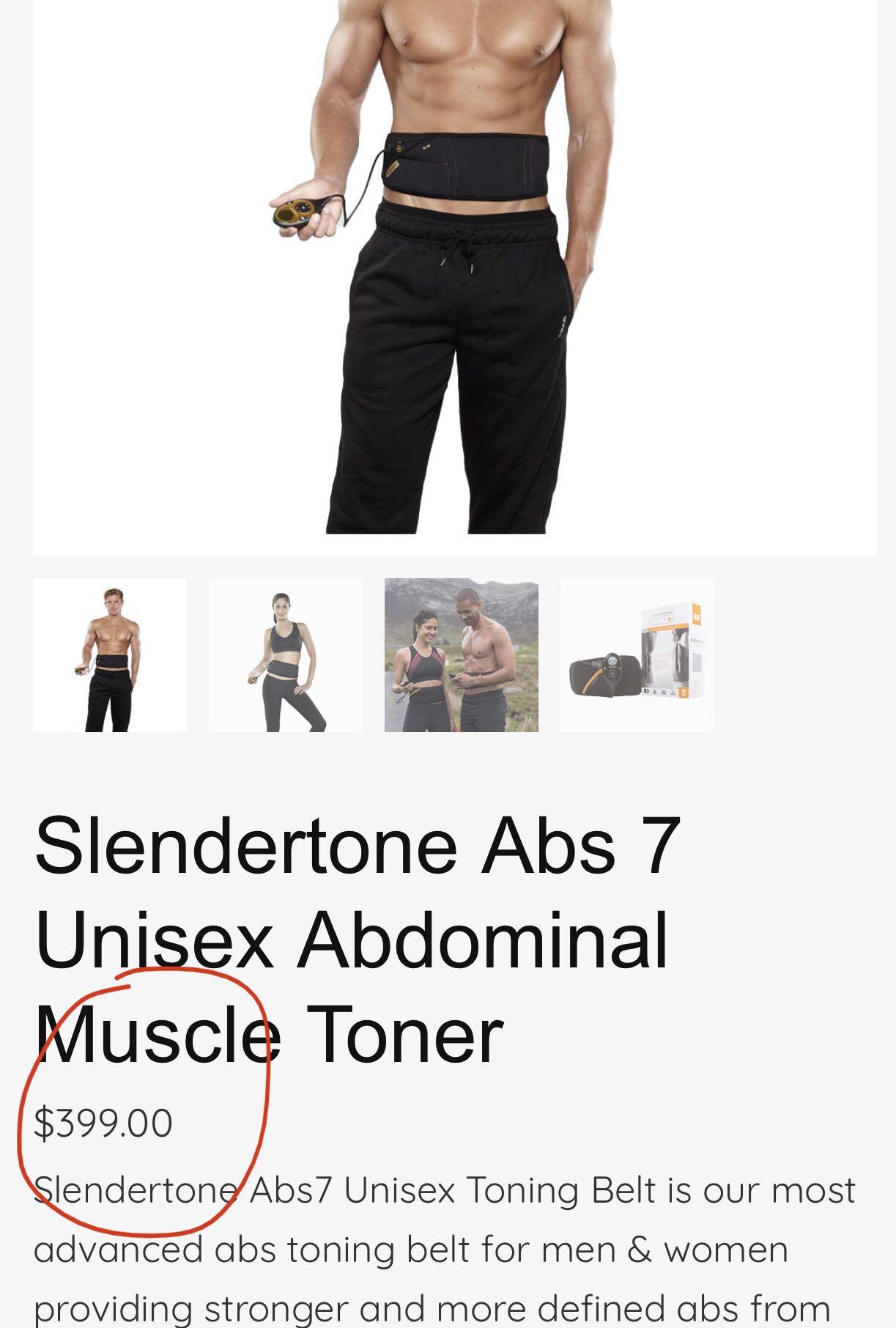 AIBI Slendertone Abs 7 Unisex Abdominal Muscle Toner Set + 2 X Slendertone  Rechargeable power controller + Female Arms Triceps Toning (Full Set with