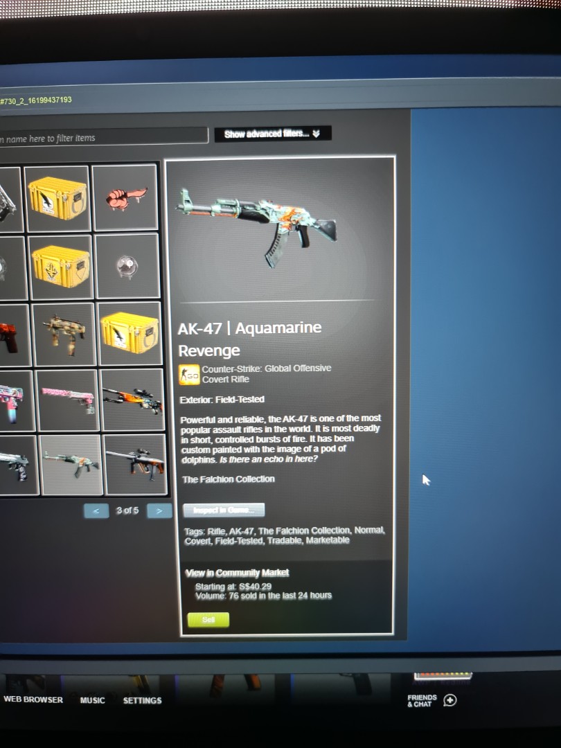 CSGO SKIN: AK-47 Aquamarine Revenge (FT), Toys & Games ...