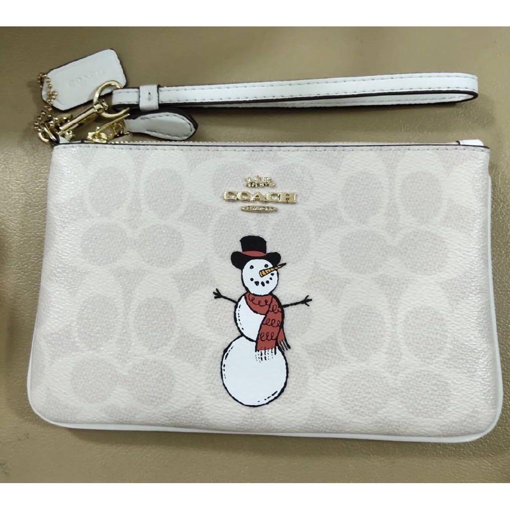 coach wristlet white