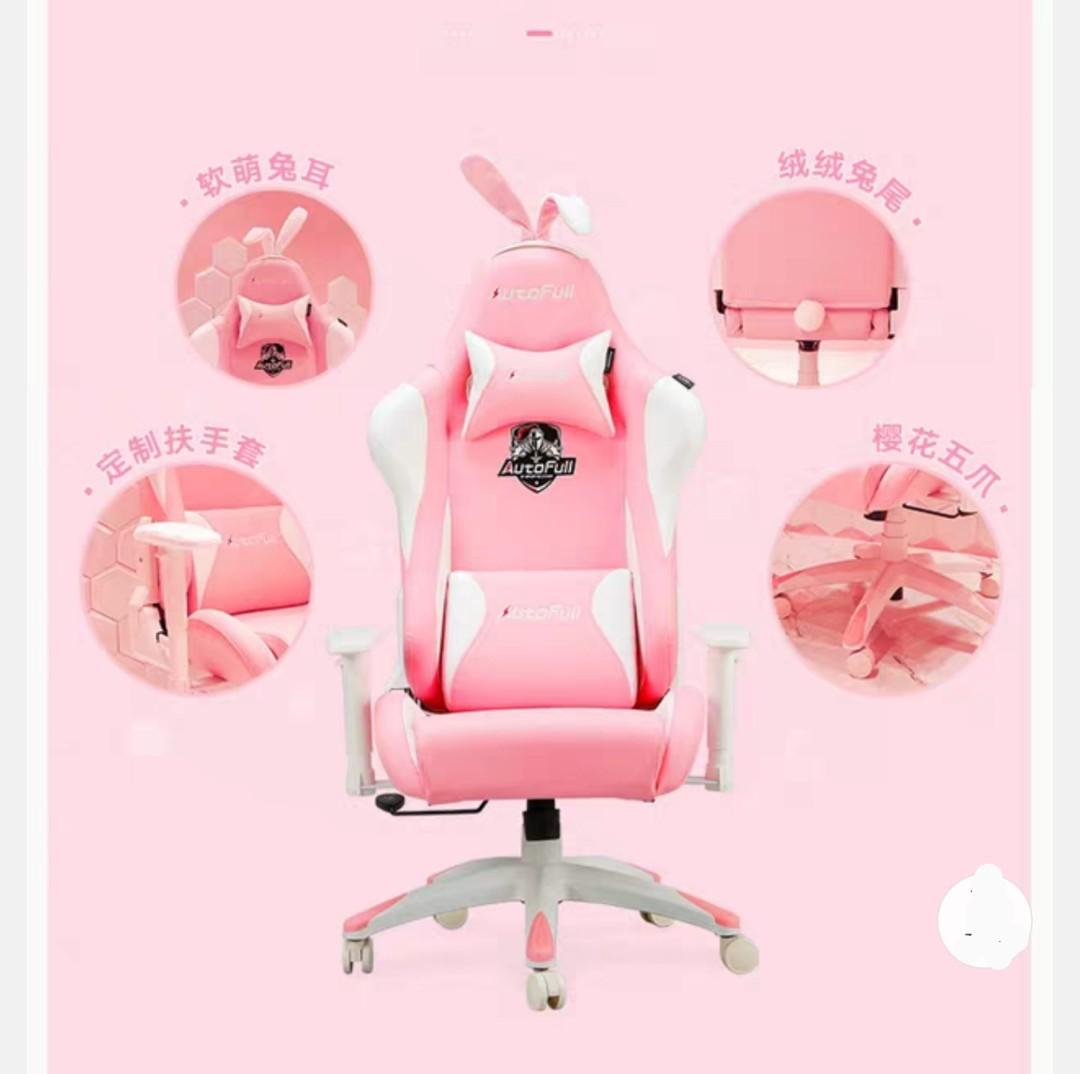 Autofull gaming chair (bunny pink), Furniture, Tables