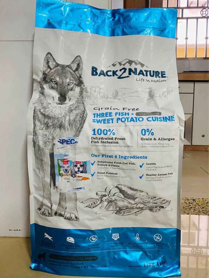 Dry Dog Food Back 2 Nature Three Fish 11kg Pet Supplies Pet Food On Carousell
