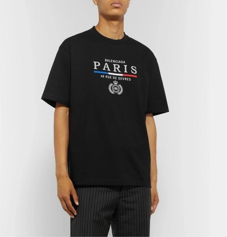 balenciaga paris embroidered tee