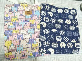 Bangkok Canvas cat tote shoulder A4 bags with zip