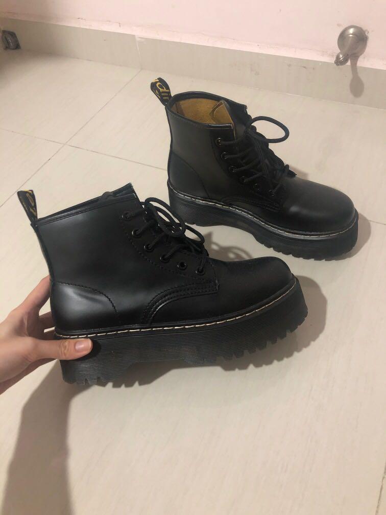 cheap black platform boots