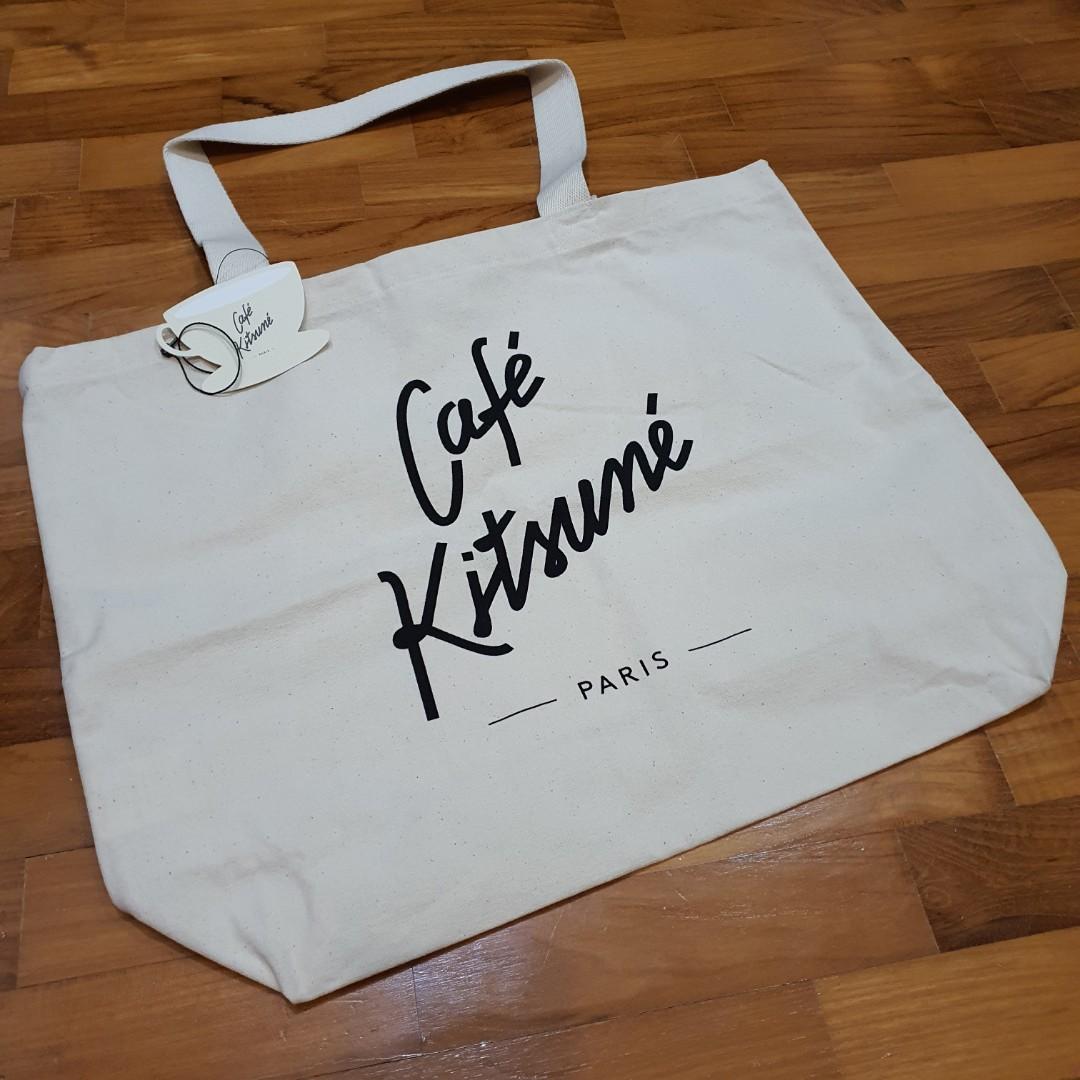 Cafe Kitsune Canvas Tote Bag, Women's Fashion, Bags & Wallets 