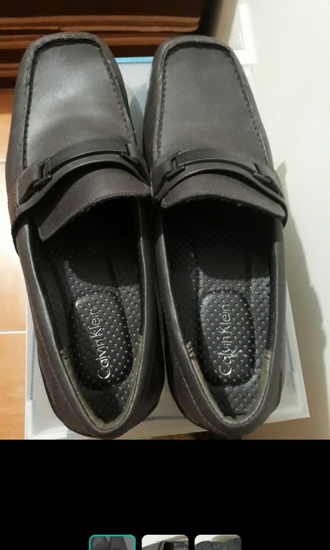 calvin klein leather loafers
