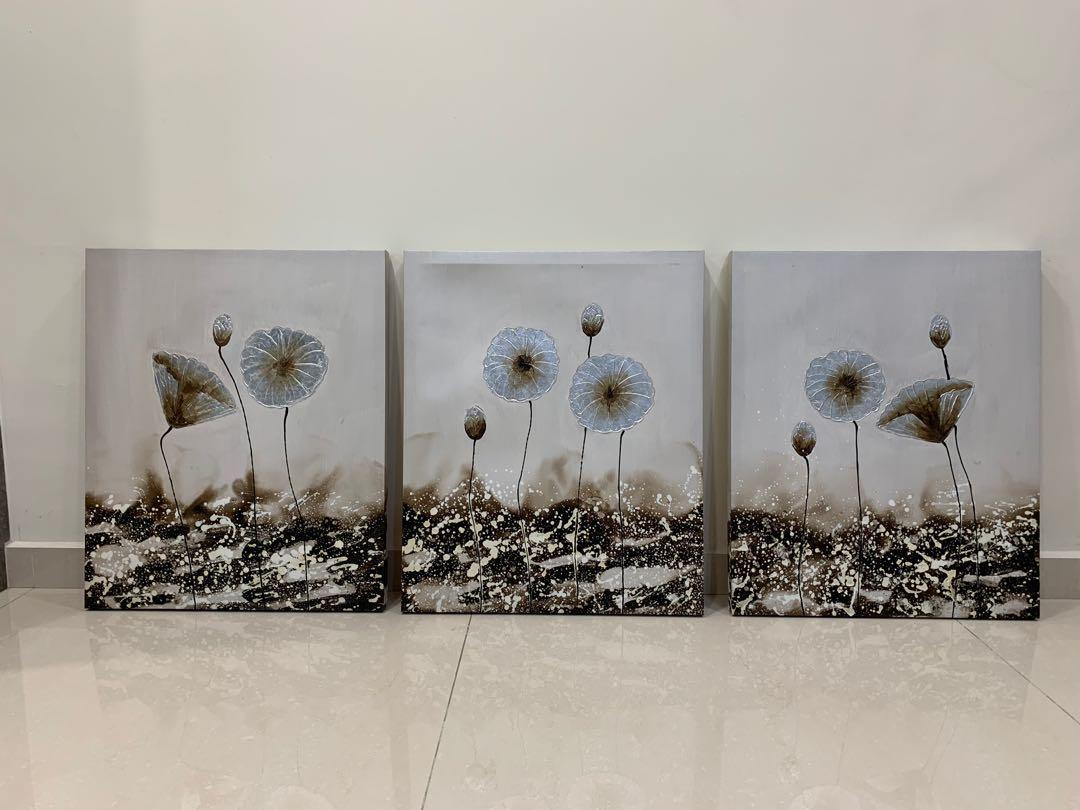 Canvas artwork (Category: Wall Decor) located in Kuala Lumpur. Submitted by nicgoodstuffs (Listing ID 1013252621, Image 1). Description: Each piece size is 61cm x 50cm .