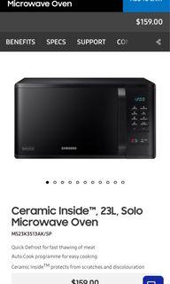 Ceramic Inside™, 23L, Solo Microwave Oven MS23K3513AK/SP - Perfect Condition