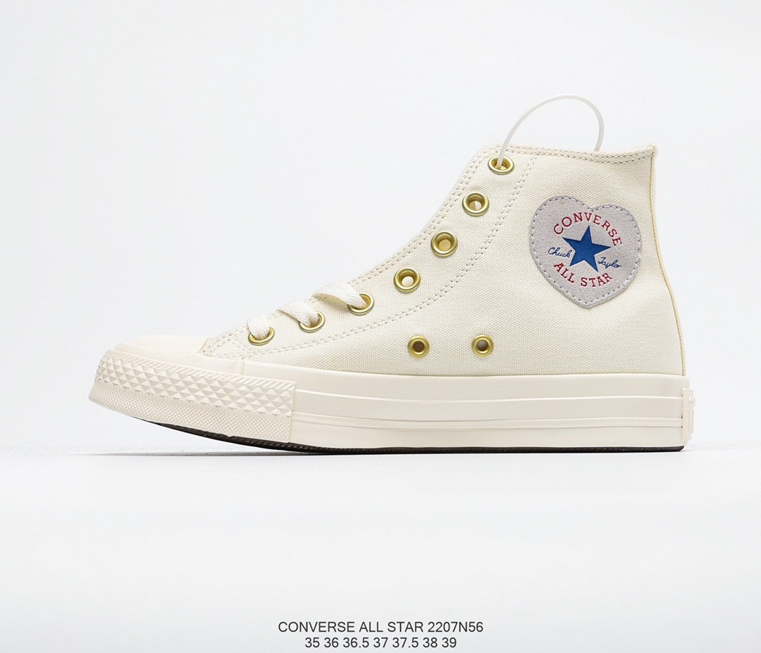 Converse Cream High cut with Side Zips 