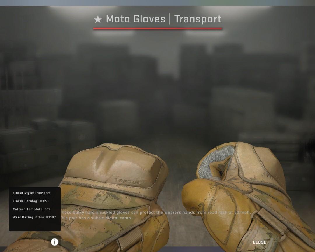 Csgo moto gloves transport ft 0.36, 玩具 & 遊戲類, 其他 Carousell