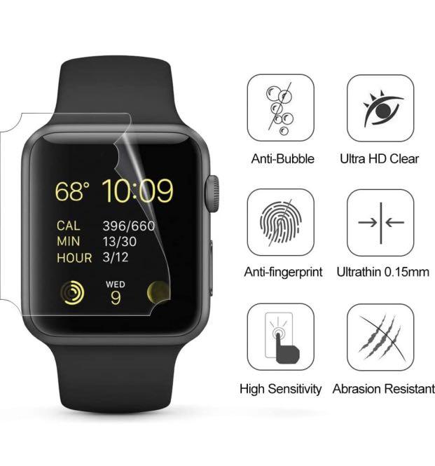 Dalinch For iWatch 44mm 42mm Screen Protector Series 4 3 2 1 3Pack Wet Applied Anti Bubble TPU Film for iWatch 44mm 42mm Hermes Nike Everything Else on Carousell