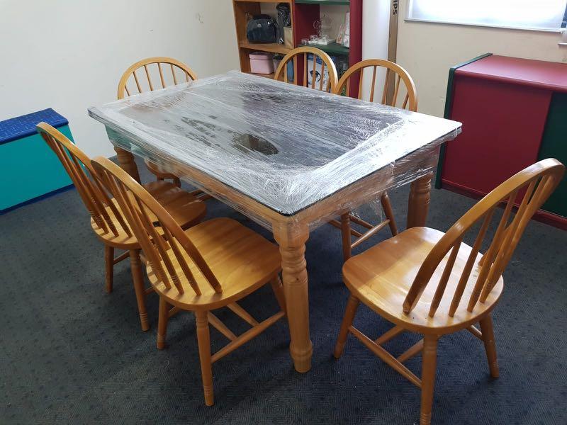 Dining Set Table And 6chairs Dining Table Top Glass Table Furniture Tables Chairs On Carousell